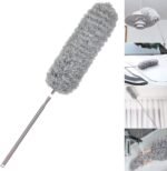 Microfiber Feather Duster with Telescopic Pole | 100 Inch Long Reach Bendable Duster for Ceiling Fan, Furniture & Blinds - Image 2