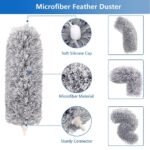 Microfiber Feather Duster with Telescopic Pole | 100 Inch Long Reach Bendable Duster for Ceiling Fan, Furniture & Blinds - Image 3