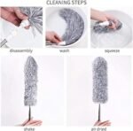 Microfiber Feather Duster with Telescopic Pole | 100 Inch Long Reach Bendable Duster for Ceiling Fan, Furniture & Blinds - Image 8
