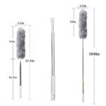 Microfiber Feather Duster with Telescopic Pole | 100 Inch Long Reach Bendable Duster for Ceiling Fan, Furniture & Blinds - Image 7